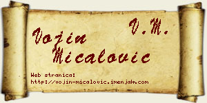 Vojin Mićalović vizit kartica